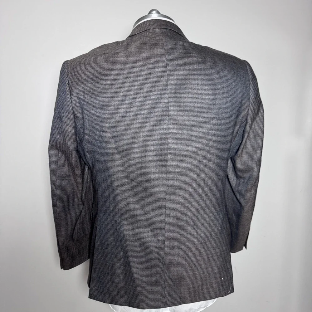 Pronto Uomo Platinum Sport Coat Mens 48R Gray Micro-check Wool Blend Blazer